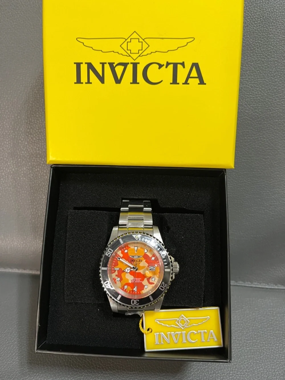 Montres Prestige X Invicta Men's Watch 43mm, Steel MPW-0268 Orange camo face